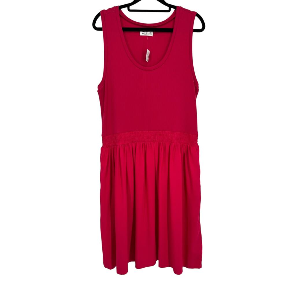 Maurices 24/7 Women’s Sleeveless Dress XXL Pink NWT Casual Summer Pockets